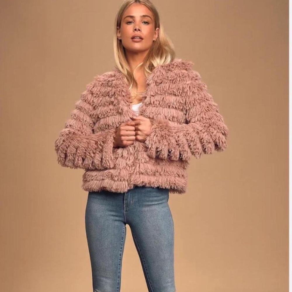 Francesca's Collections Blush Teddy Jacket